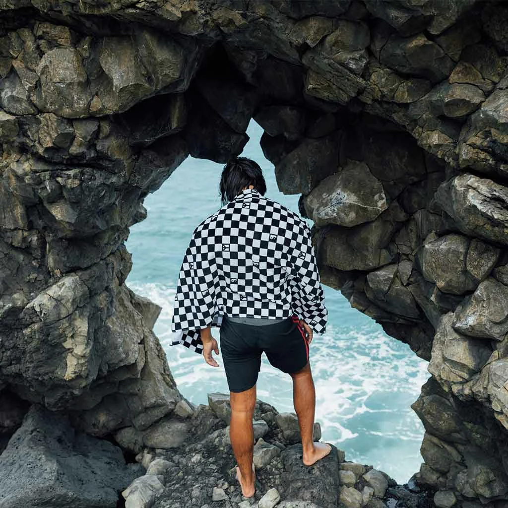 Slowtide Check Turn Beach Towel New