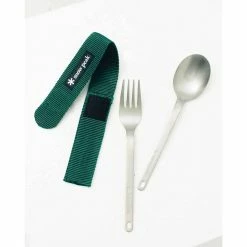 Snow Peak Camping Kit Titanium Fork & Spoon Set