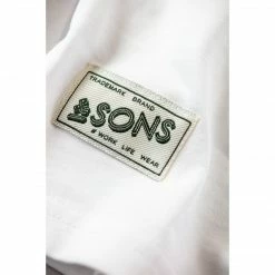 &SONS Classic White V-Neck T-Shirt Clothing
