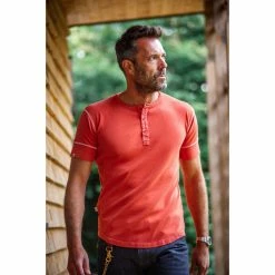 &SONS New Elder Henley Short Sleeve Shirt Clothing