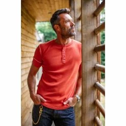 &SONS New Elder Henley Short Sleeve Shirt Clothing