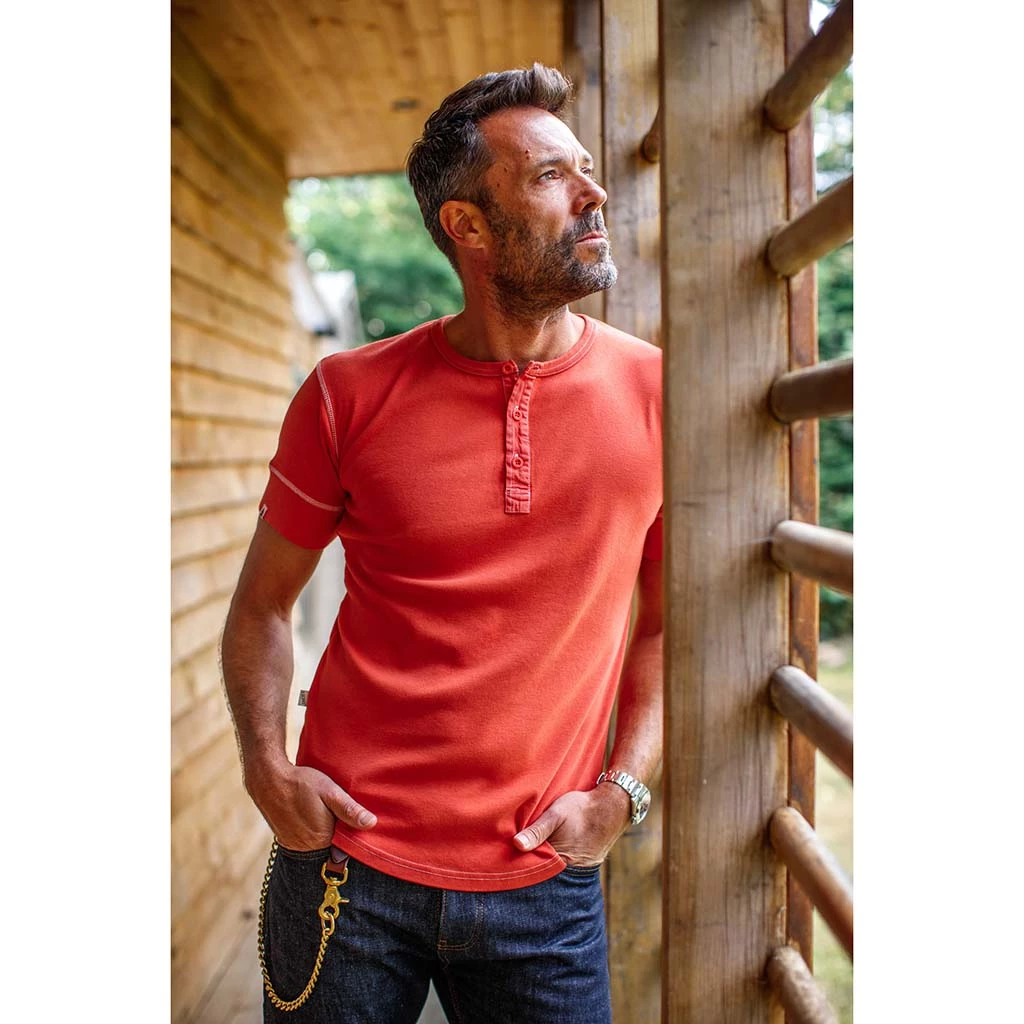 &SONS New Elder Henley Short Sleeve Shirt Clothing