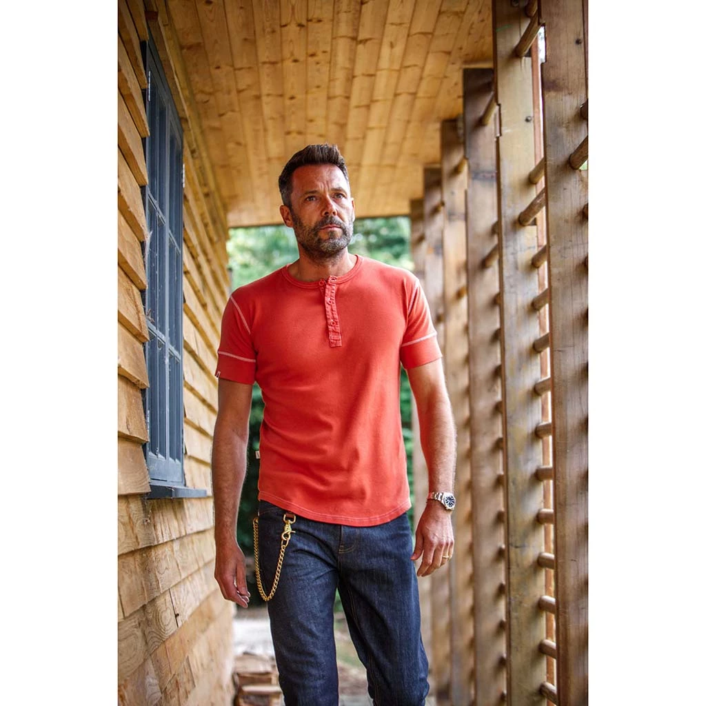 &SONS New Elder Henley Short Sleeve Shirt Clothing