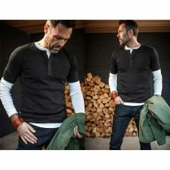 &SONS New Elder Henley Short Sleeve Shirt